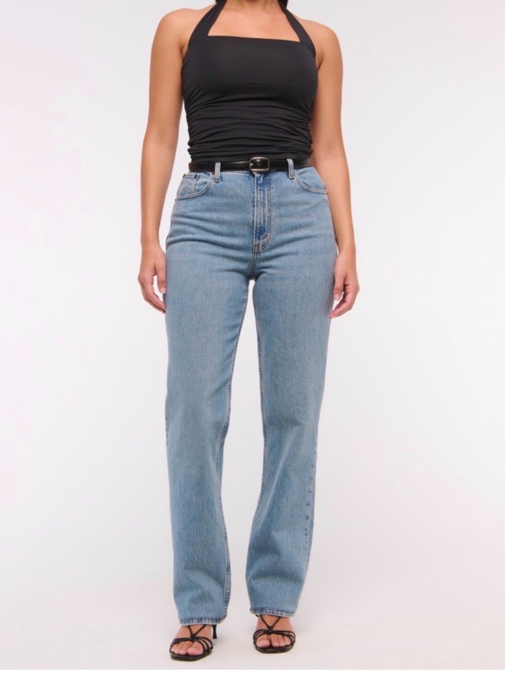 Abercrombie Curve Love 90s Straight Ultra High Rise Jeans 27 Light Wash
